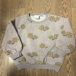 Zara Gray Sweatshirt with Flowers size 5